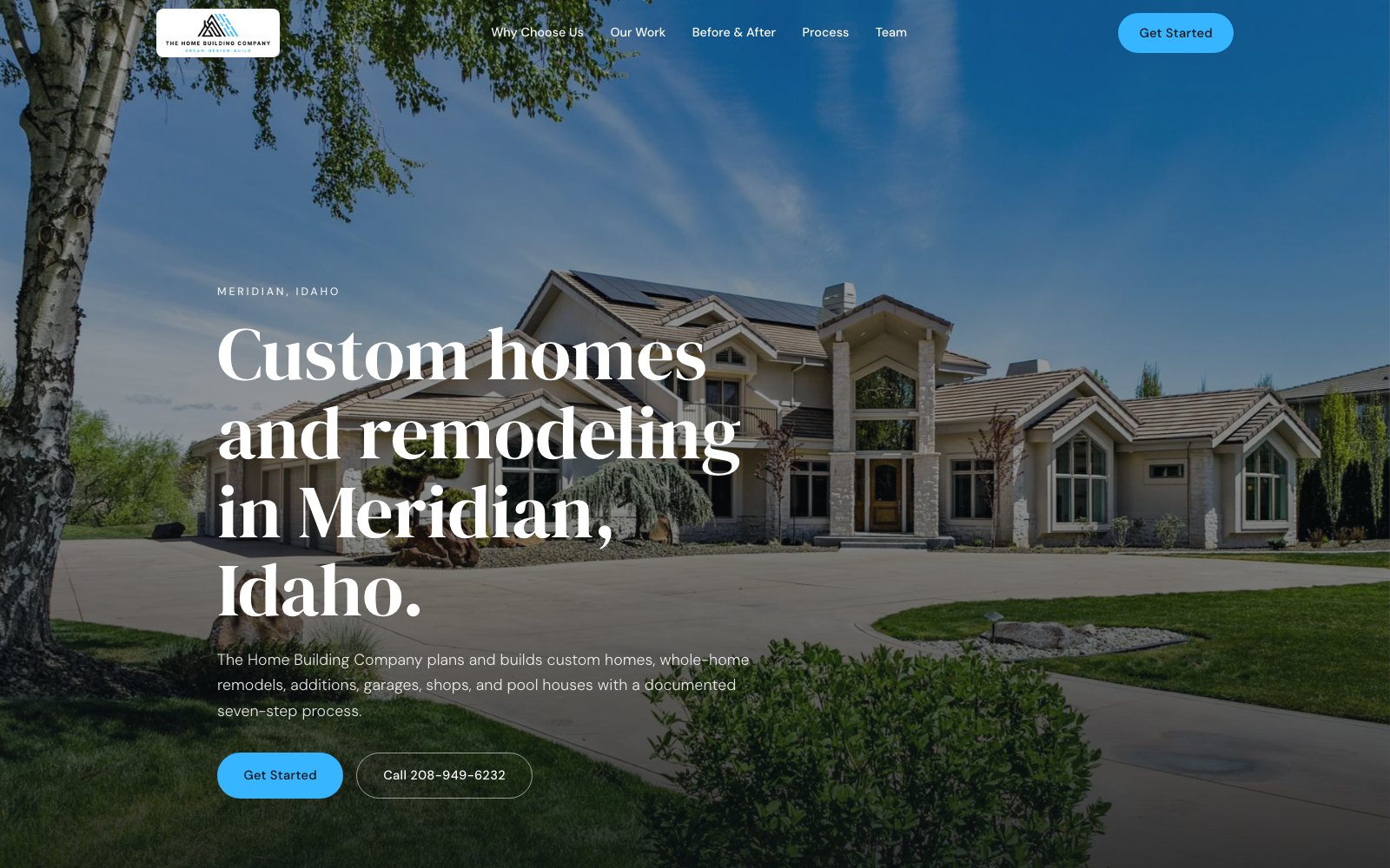 The new Home Building Company homepage concept