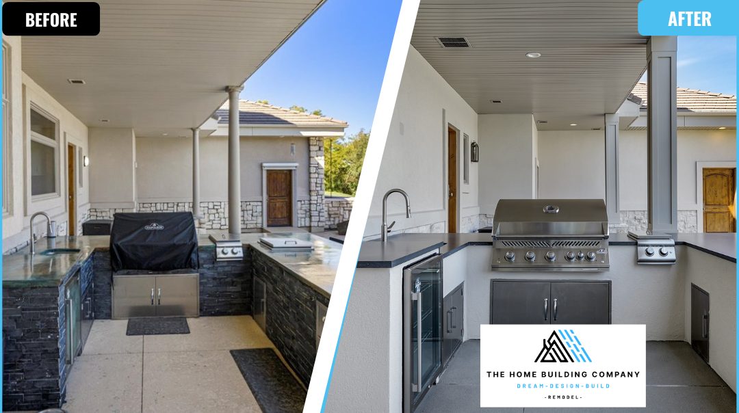 Outdoor kitchen before and after