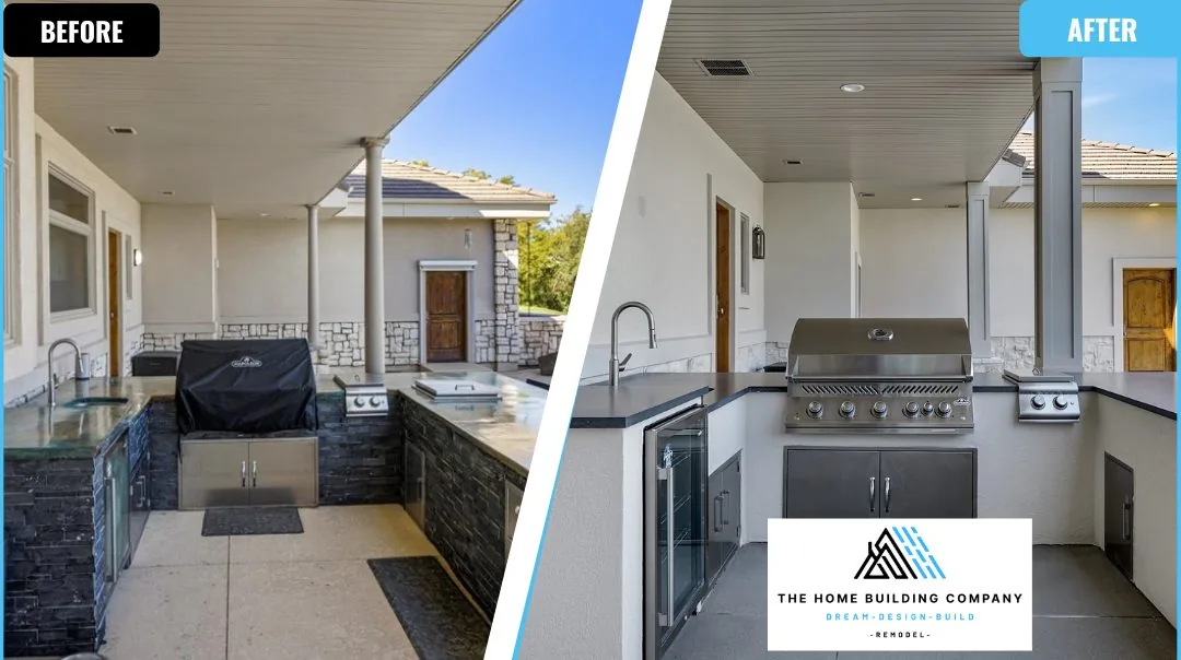 Outdoor kitchen before and after