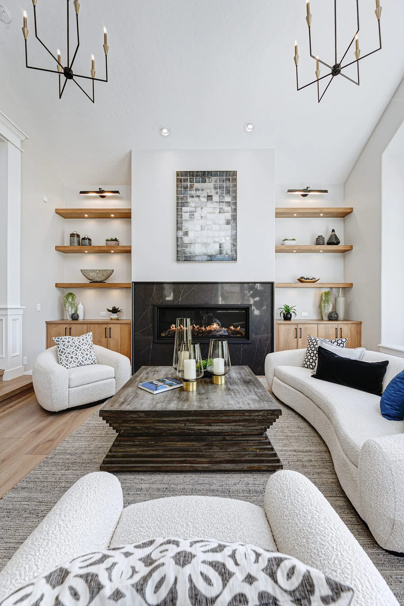 Great room in a custom home