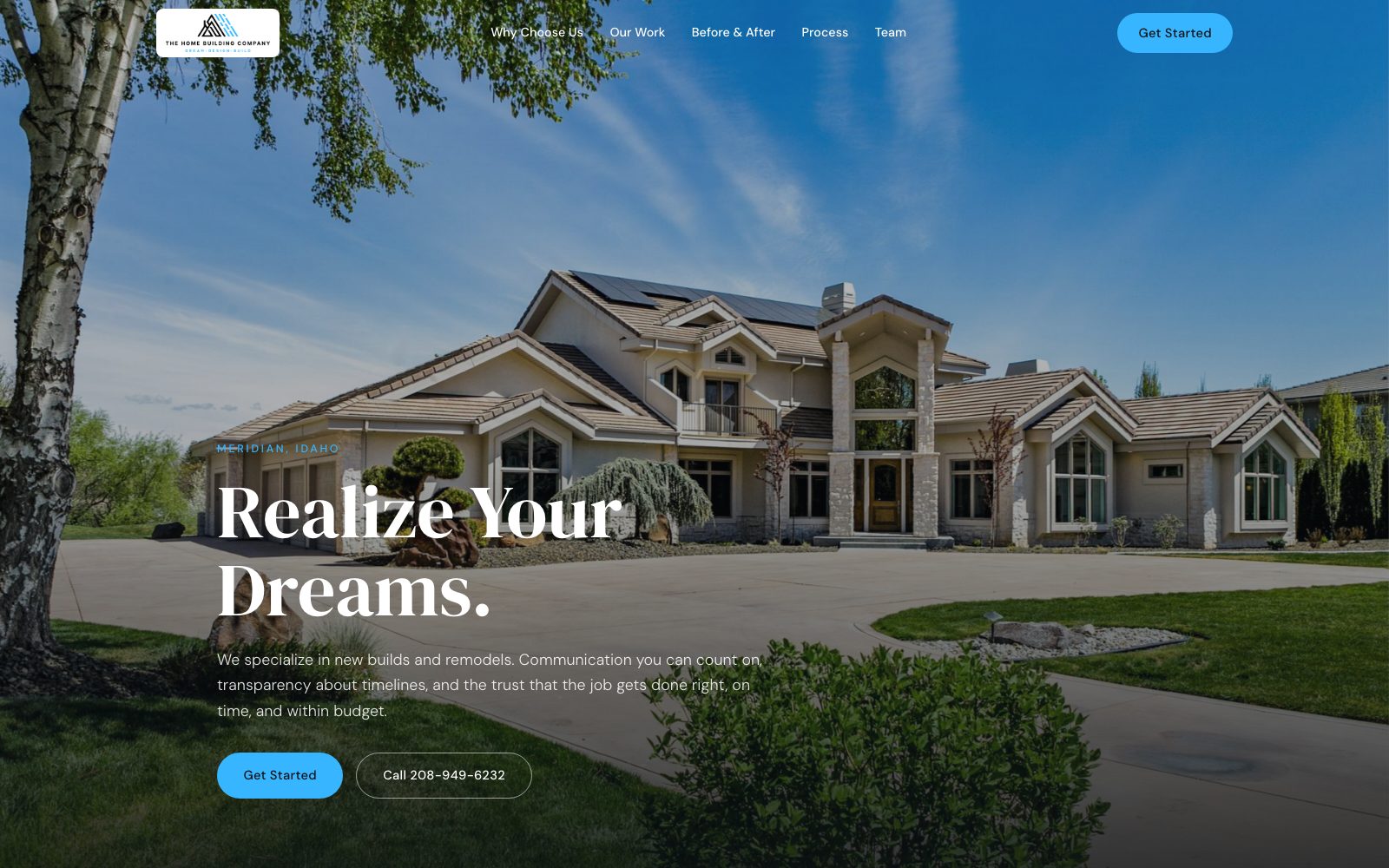 The new Home Building Company homepage concept
